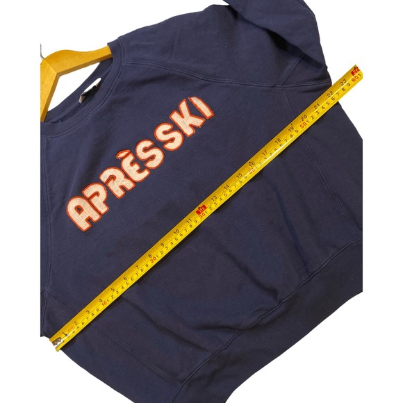 J.Crew Womens Navy Blue Apres Ski Sweatshirt Medium Pullover Cotton Peppy Boxy - Picture 5 of 10